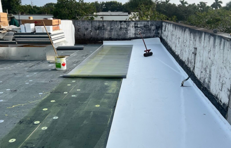 green roof repair at Chanel in Miami