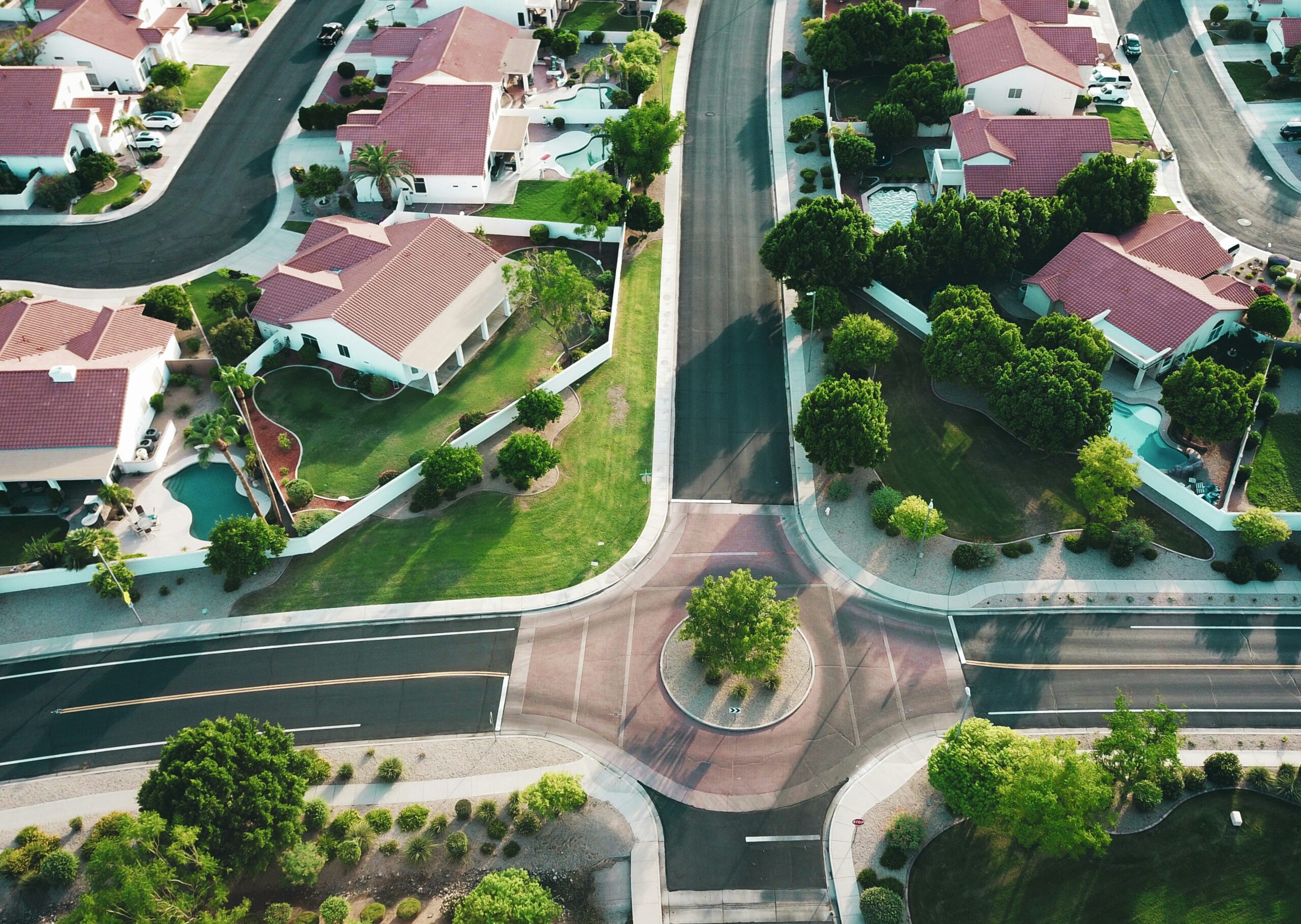 HOA Roofing: A drone image of a suburb in Florida.